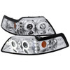 1999-2004 Ford Mustang Dual Halo V2 Projector Headlights (Chrome Housing/Clear Lens)