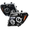 2005-2007 Nissan Pathfinder/ 2005-2008 Frontier Dual Halo Projector Headlights (Jet Black Housing/Clear Lens)