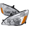 2003-2007 Honda Accord Factory Style Headlights w/ Amber Reflector (Chrome Housing/Clear Lens)