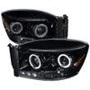 2006-2008 Dodge RAM 1500/ 2006-2009 RAM 2500 3500 Dual Halo Projector Headlights (Glossy Black Housing/Smoke Lens)