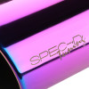 Universal 2.5" Inlet/4.125" Outlet Rainbow Stainless Steel Angled Burnt Purple Exhaust Tips - 2PC