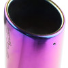 Universal 2.5" Inlet/4.125" Outlet Rainbow Stainless Steel Angled Burnt Purple Exhaust Tips - 2PC