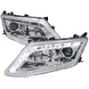 2010-2012 Ford Fusion Projector Headlights w/ LED Light Strip (Chrome Housing/Clear Lens)
