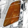 1999-2000 Honda Civic Crystal Headlights w/ Amber Reflector (Chrome Housing/Clear Lens)