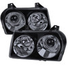 2005-2010 Chrysler 300 Base/LX/Touring Projector Headlights (Glossy Black Housing/Smoke Lens)