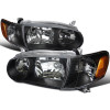 2001-2002 Toyota Corolla Factory Style Headlights w/ Corner Lights & Amber Reflectors (Matte Black Housing/Clear Lens)
