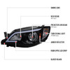 2008-2014 Subaru Impreza WRX/ 2008-2011 Outback Sport LED Bar Projector Headlights (Glossy Black Housing/Smoke Lens)