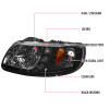 1997-2004 Ford F-150/Expedition Factory Style Crystal Headlights w/ SMD LED Light Strip (Matte Black Housing/Clear Lens)