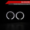 1992-1996 Ford F-150 F-250 F-350 Bronco Dual Halo Projector Headlights - V2 (Matte Black Housing/Clear Lens)