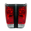 1982-1994 Chevrolet S10/Blazer GMC S15/Sonoma Tail Lights (Chrome Housing/Red Clear Lens)