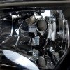 1994-1998 Ford Mustang 1PC Crystal Headlights w/ Amber Reflectors (Chrome Housing/Smoke Lens)