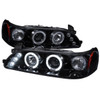 1993-1997 Toyota Corolla Dual Halo Projector Headlights (Glossy Black Housing/Smoke Lens)