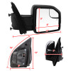 2015-2020 Ford F-150 Black Power Adjustable & Heated Side Mirror w/ LED Turn Signal Light - Passenger Side Only
