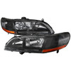 1998-2002 Honda Accord Factory Style Crystal Headlights w/ Amber Reflector (Matte Black Housing/Clear Lens)