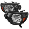 2012-2015 Toyota Tacoma Factory Style Headlights w/ Amber Reflectors (Matte Black Housing/Clear Lens)