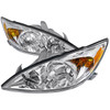 2002-2004 Toyota Camry Factory Style Headlights w/ Amber Reflector (Chrome Housing/Clear Lens)