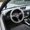 350mm White & Black 2" Deep Dish Aluminum 3-Spoke Wooden Steering Wheel (Chrome)