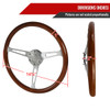 380mm 2" Deep Dish Aluminum 3-Spoke Wood Plastic Composite Steering Wheel