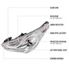 2012-2017 Hyundai Veloster LED Light Bar Projector Headlight w/ Sequential Turn Signal Lights (Chrome Housing/Clear Lens)