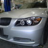 2006-2008 BMW E90 3 Series Sedan Dual Halo Projector Headlights w/ LED Light Strip (Matte Black Housing/Clear Lens)