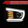 2014-2021 Toyota Tundra LED C-Bar Projector Headlights w/ LED Turn Signal Lights  (Glossy Black Housing/Clear Lens)