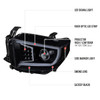 2014-2021 Toyota Tundra LED C-Bar Projector Headlights w/ LED Turn Signal Lights (Glossy Black Housing/Smoked Lens)