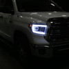 2014-2021 Toyota Tundra LED C-Bar Projector Headlights w/ LED Turn Signal Lights (Matte Black Housing/Clear lens)