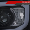 2007-2013 Chevrolet Avalanche/ 2007-2014 Tahoe Suburban LED C-Bar Projector Headlights (Glossy Black Housing/Smoke Lens)