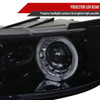 1997-2003 Pontiac Grand Prix Dual Halo Projector Headlights (Glossy Black Housing/Smoke Lens)