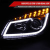 2008-2012 Chevrolet Malibu LS LT LTZ Hybrid LED Bar Projector Headlights w/ LED Turn Signal Lights (Matte Black Housing/Clear Lens)