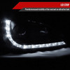 2004-2005 Honda Civic Projector Headlights w/ R8 Style LED Light Strip (Matte Black Housing/Clear Lens)