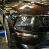 2005-2009 Ford Mustang Halo Projector Headlights w/ LED Light Strip (Matte Black Housing/Clear Lens)