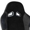 Fully Reclinable Black Suede Stitch Bucket Racing Seat w/ Sliders - Driver Side Only