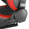 Fully Reclinable Black & Red PVC Leather White Stitch Bucket Racing Seat w/ Sliders - Driver Side Only
