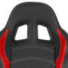 Fully Reclinable Black & Red PVC Leather Bucket Racing Seat w/ Sliders - Passenger Side Only