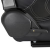 Fully Reclinable Black & Blue PVC Leather Bucket Racing Seat w/ Sliders - Passenger Side Only
