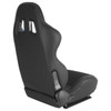 Fully Reclinable Black & Blue PVC Leather Bucket Racing Seat w/ Sliders - Passenger Side Only