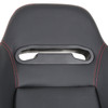 Fully Reclinable Black PVC Leather Red Stitch Bucket Racing Seat w/ Sliders - Driver Side Only