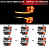 2014-2015 Chevrolet Silverado 1500 Switchback Sequential LED Bar Projector Headlights (Matte Black Housing/Clear Lens/Chrome Trim)