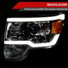 2009-2014 Ford F-150 LED Strip Projector Headlights (Chrome Housing/Clear Lens)