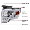 2009-2014 Ford F-150 LED Strip Projector Headlights (Chrome Housing/Clear Lens)