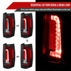 2007-2014 Chevrolet Tahoe/Suburban / 2007-2014 GMC Yukon/Yukon Denali Red LED Sequential Turn Signal Tail Lights  (Matte Black Housing/Clear Lens)