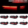 2019-2023 Toyota RAV4 Red LED Bar Sequential Signal Tail Lights (Jet Black Housing/Clear Lens)
