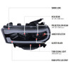 2019-2022 Dodge RAM 2500/3500/4500/5500 LED Tube Projector Headlights (Glossy Black Housing/Smoke Lens)