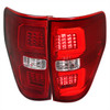 2009-2014 Ford F-150 Red C-Bar LED Tail Lights (Chrome Housing/Red Lens)