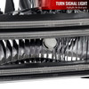 1999-2004 Ford F-250/F-350/F-450/F-550/2000-2004 Excursion Euro Factory Style Headlights with Dual LED C-Bar  (Matte Black Housing/Clear Lens)