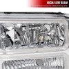 1999-2004 Ford F-250/F-350/F-450/F-550/2000-2004 Excursion Euro Factory Style Headlights with Dual LED C-Bar  (Chrome Housing/Clear Lens)