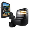 2020-2025 Chevrolet Silverado/GMC Sierra 2500HD/3500HD Power Adjustable, Heated, & Manual Extendable Black Towing Mirrors w/ Smoked Lens LED Turn Signal & Clearance Lights