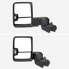 2019-2025 Chevrolet Silverado 1500 Power Adjustable, Heated, & Manual Extendable Black Towing Mirrors w/ Smoked Lens LED Turn Signal & Clearance Lights