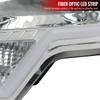 2009-2014 Ford F-150 LED Bar Factory Style Headlights with Amber Reflectors (Chrome Housing/Clear Lens)
